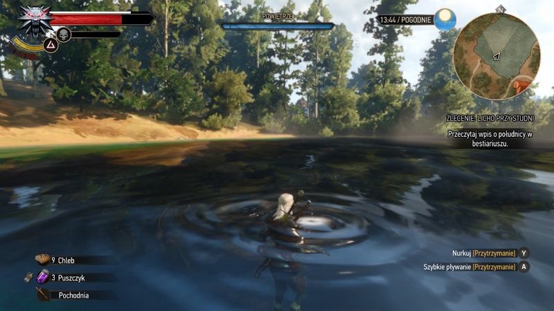 Wiedźmin 3: Dziki Gon - Edycja Kompletna - Geralt w wodzie