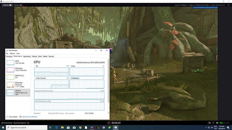 Elgato 4K60 Pro - obciążenie GPU