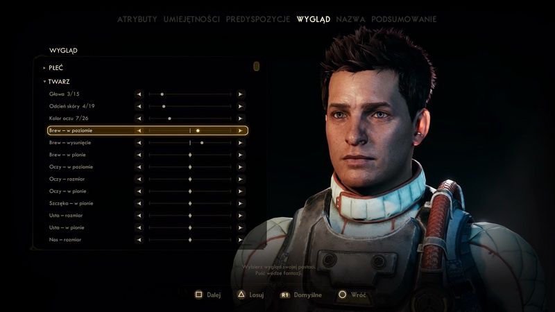 The Outer Worlds - wybór wyglądu bohatera