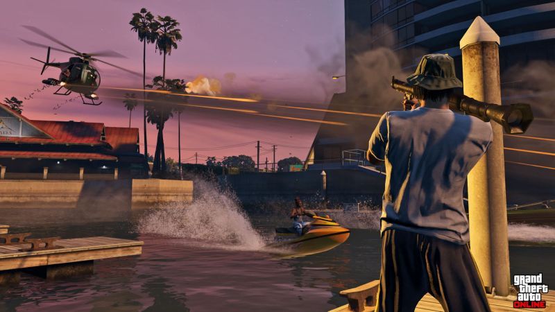 GTA Online - strzał do śmigłowca