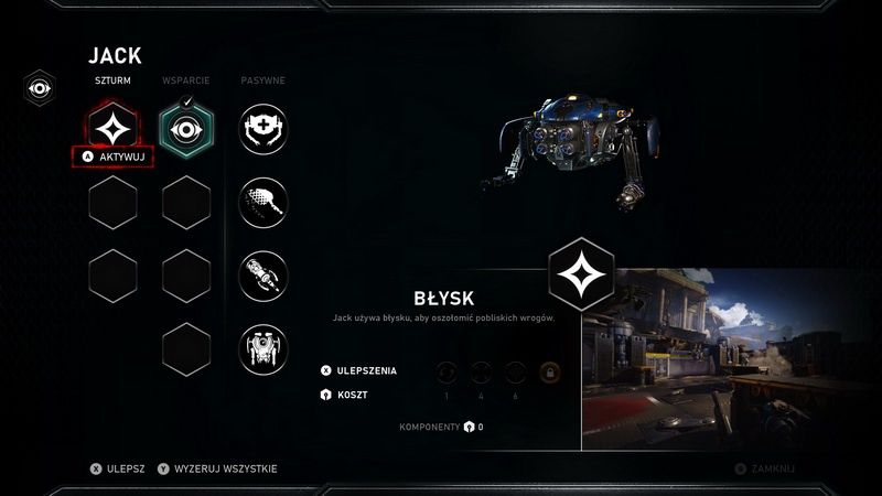 Gears 5 - odblokowywane umiejętności robota Jacka