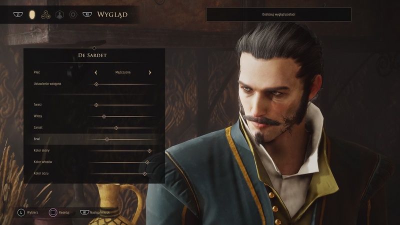 GreedFall - personalizowanie wyglądu bohatera