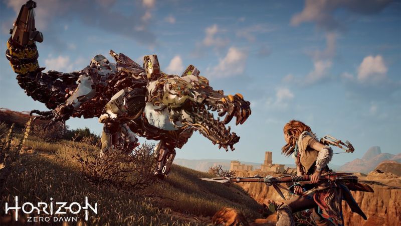 Horizon Zero Dawn - walka z olbrzymim robokrokodylem