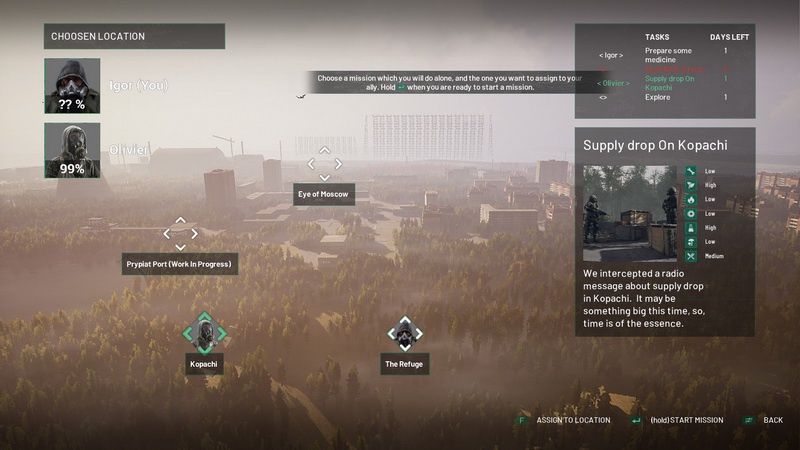 Chernobylite - wysyłanie ludzi na misje