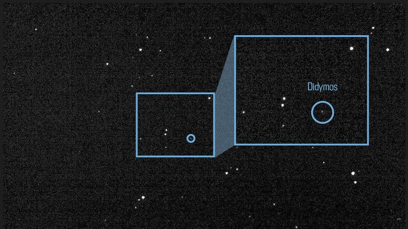 potencjalnie niebezpieczna asteroida, widok z sondy DART