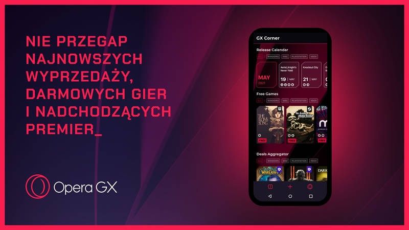 Opera GX Mobile start