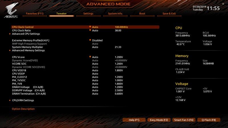 Gigabyte AORUS X570 Xtreme - UEFI BIOS tryb normalny