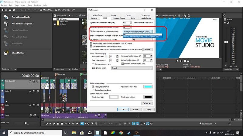 Magix Vegas i wsparcie Intel Quick Sync Video