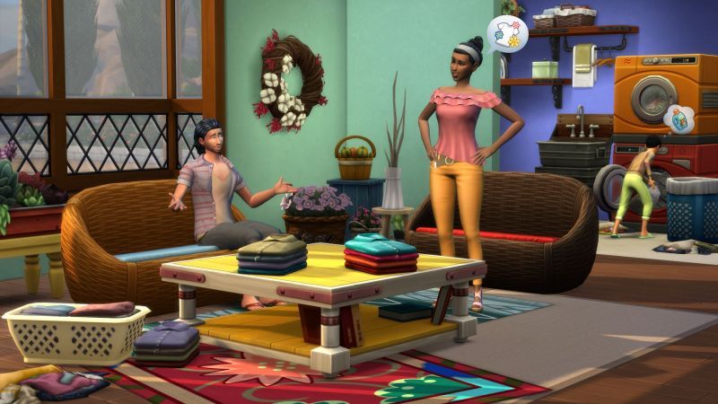 The Sims 5 - robienie prania w The Sims 4
