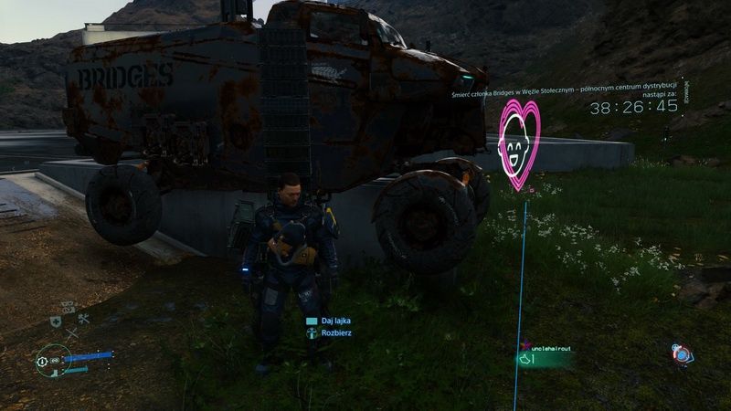 Death Stranding - wisząca ciężarówka