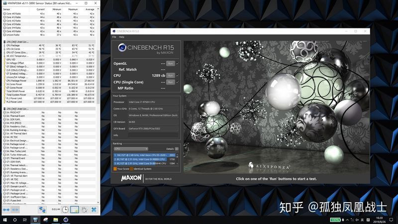 Intel Core i7-9750H - wydajność w benchmarku Cinebench R15