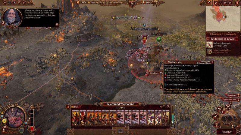 Total War: Warhammer III - widok mapy w trybie kampanii