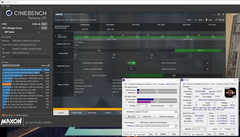 AMD Ryzen 5 1600 - Cinebench R20