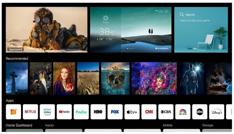 webOS screen