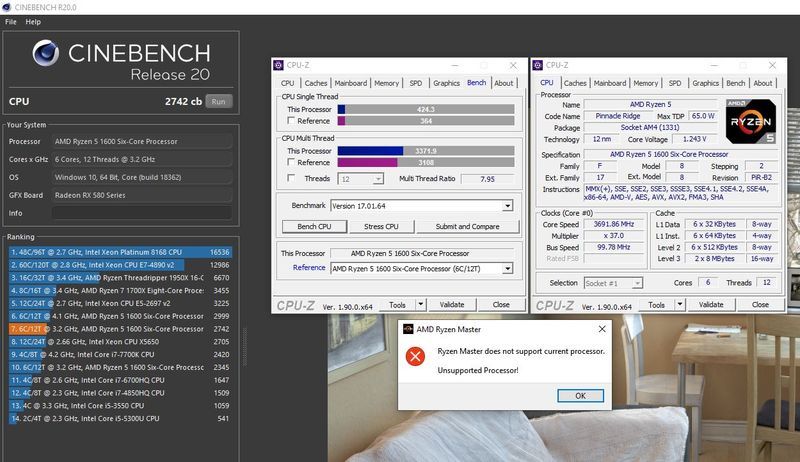 AMD Ryzen 5 1600 - Cinebench R20
