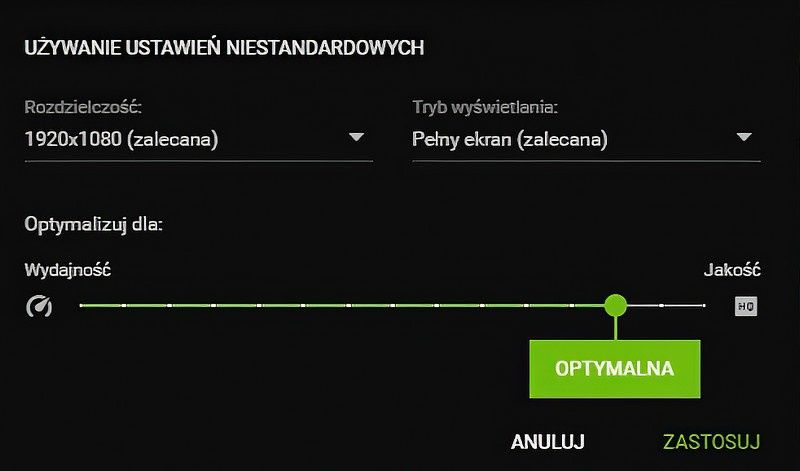 GeForce Experience - niestandardowa optymalizacja ustawień gry