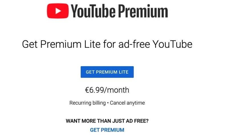 YouTube Premium Lite