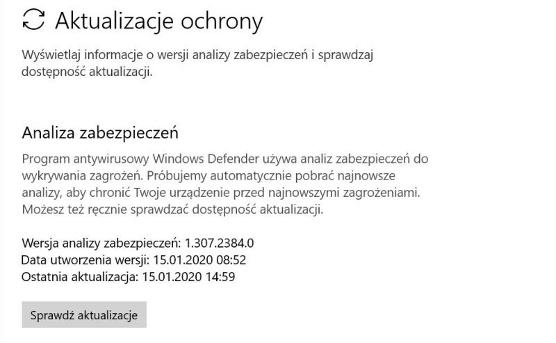 Windows Defender - automatyczna aktualizacja