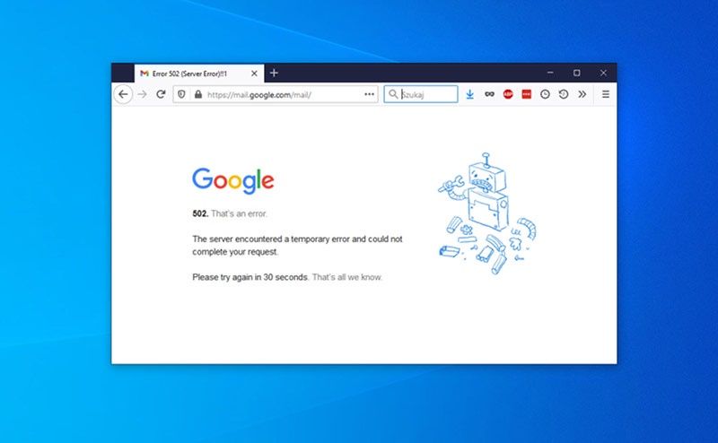 Google awaria gmail