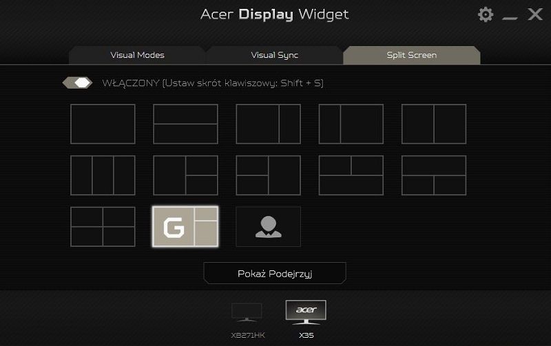 Acer Predator X35 - OSD