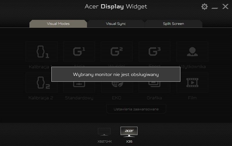 Acer Predator X35 - OSD