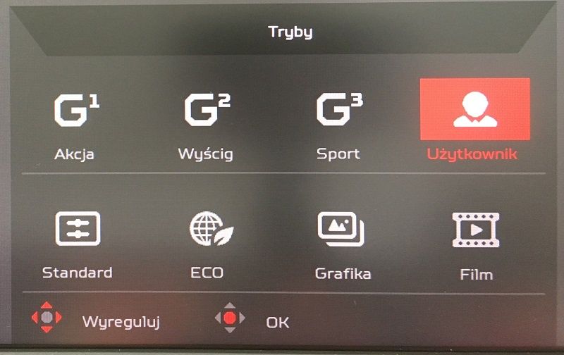 Acer Predator X35 - OSD