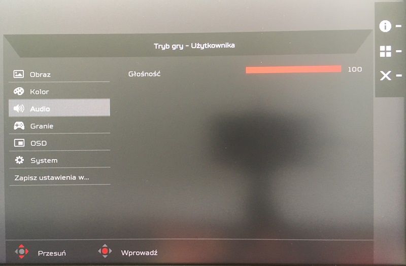 Acer Predator X35 - OSD
