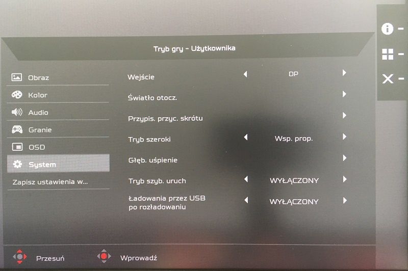 Acer Predator X35 - OSD