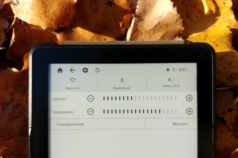 inkBook Prime HD menu jasność