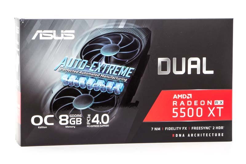 Pudełko ASUS Dual Radeon RX 5500 XT OC