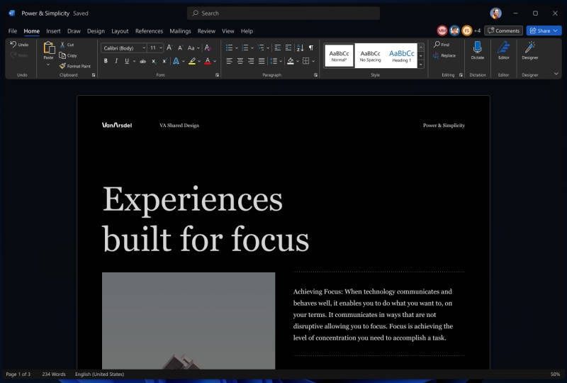 Office 2021 dark mode