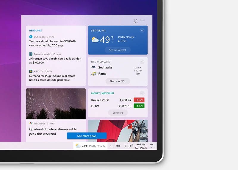 Windows 10 news and interests