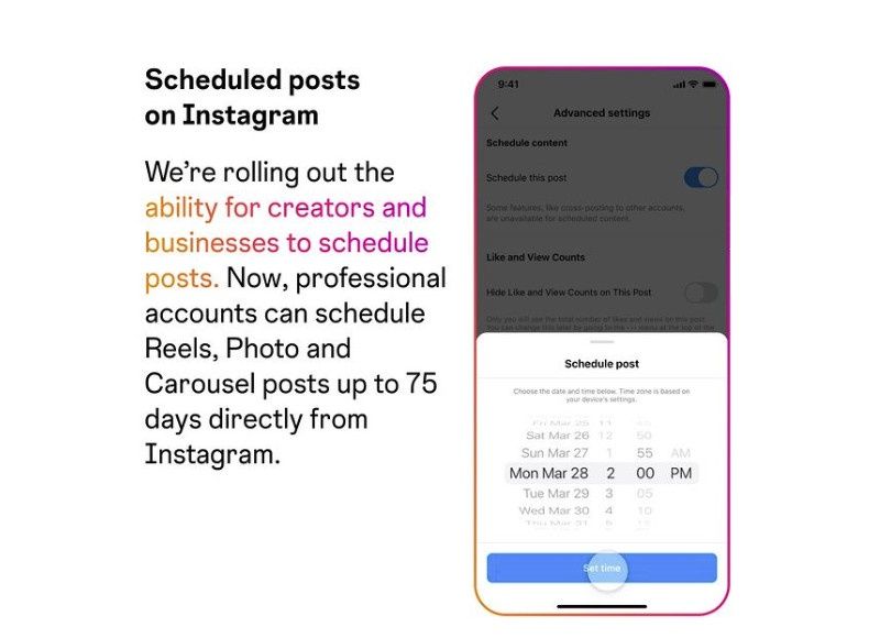 Instagram planowanie