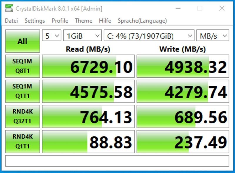 Intel Core i7-11700K - wydajność SSD PCIe 4.0 x4