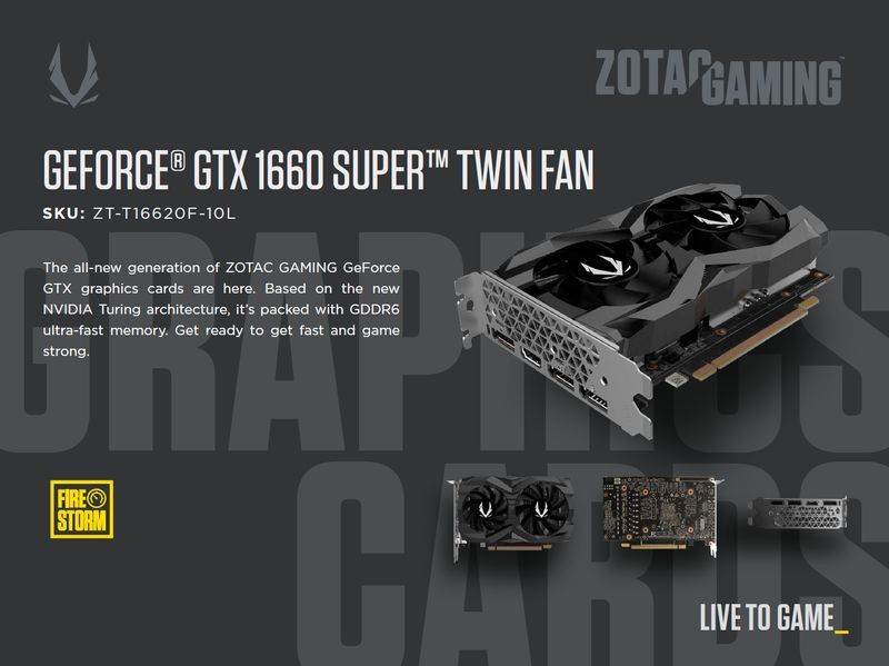 Zotac GeForce GTX 1660 SUPER Twin Fan