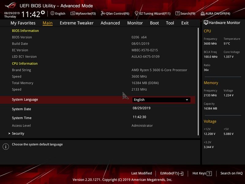 ASUS ROG Crosshair VIII Impact - UEFI BIOS 2