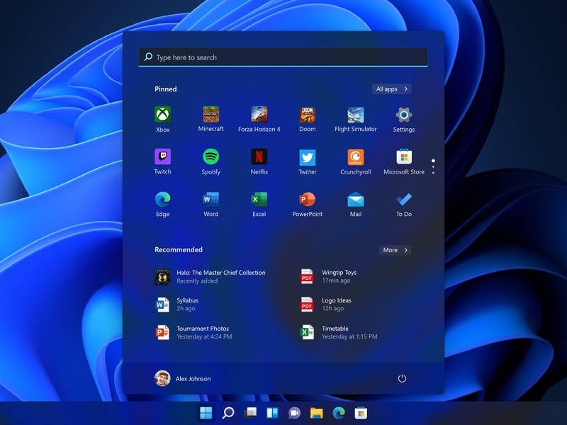 Windows 11 menu Start