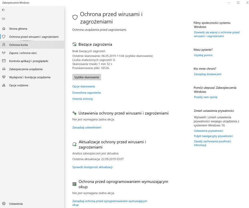 Windows Defender - antywirus