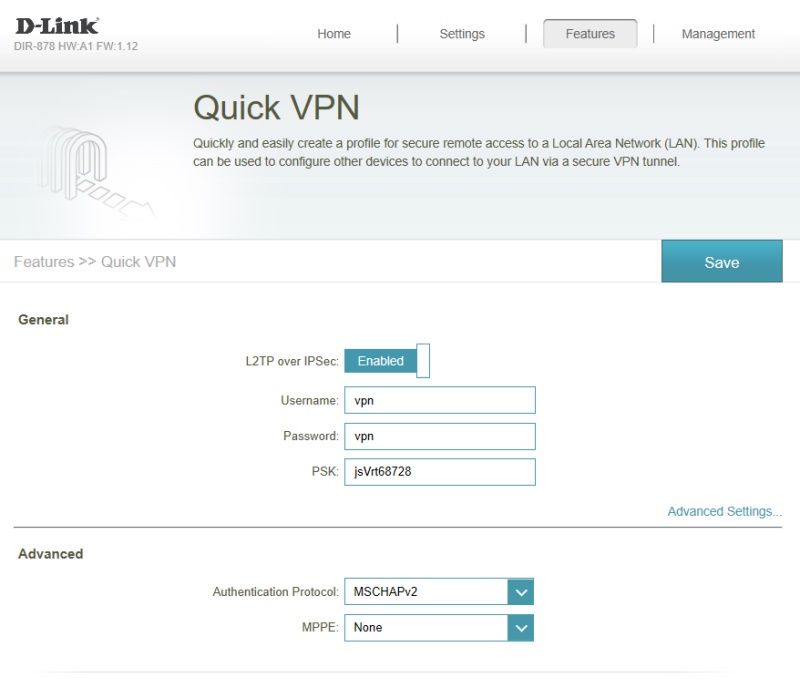 D-Link DIR-878/MT - Konfiguracja VPN i DNS