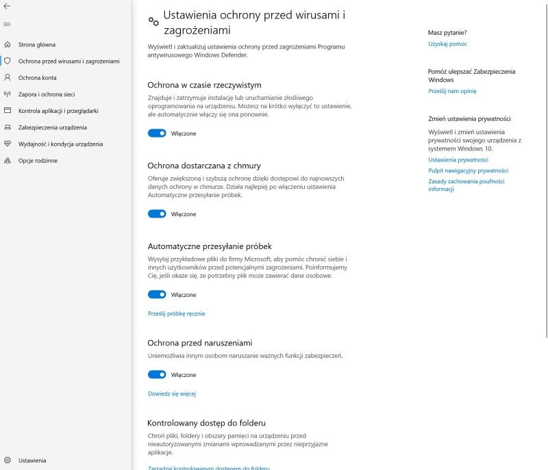 Windows Defender - ochrona w czasie rzeczywistym