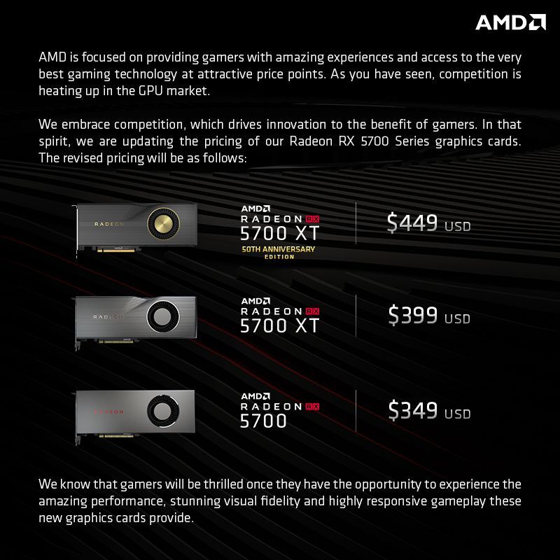 AMD Radeon RX 5700 i Radeon RX 5700 XT - nowe ceny