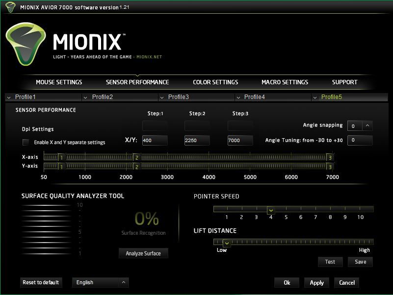 Mionix AVIOR 7000 oprogramowanie