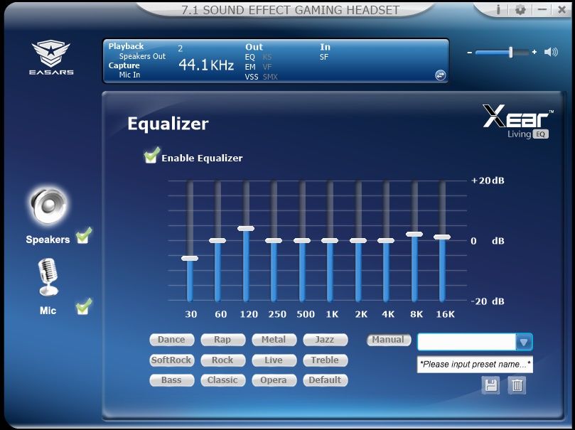 Easars Vortex 7.1 - equalizer