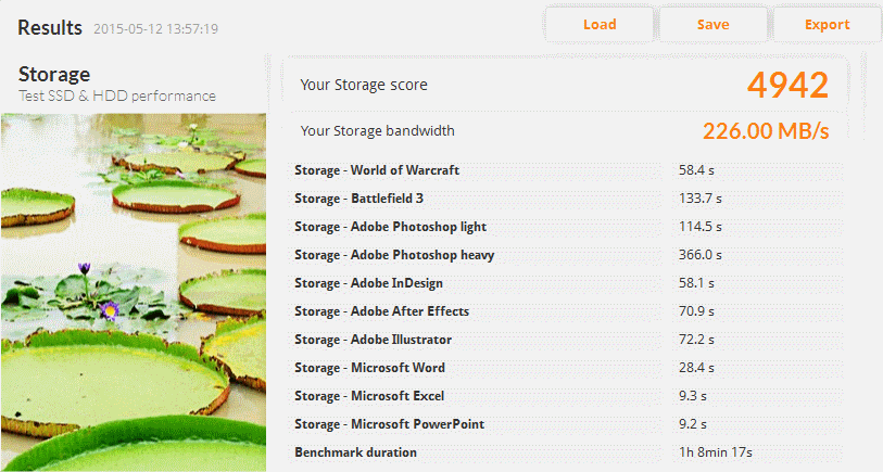 PC Mark 8 - System storage