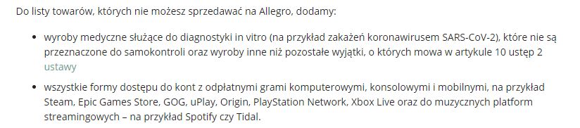 Zmiany w regulaminie allegro