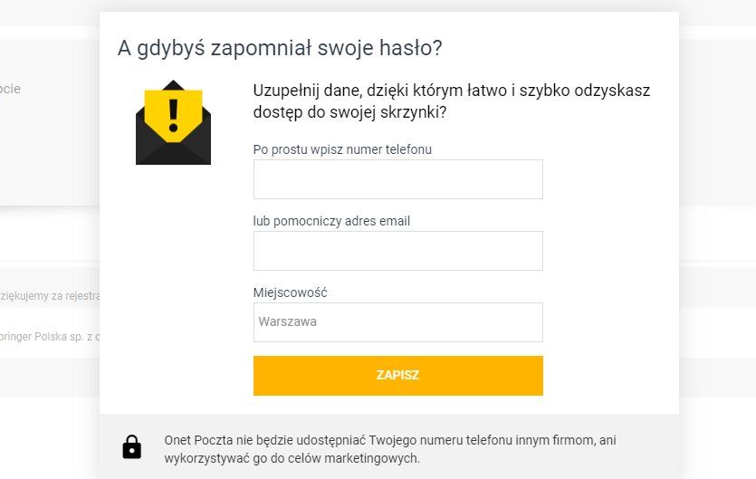 Jak założyć pocztę Onet - część 4