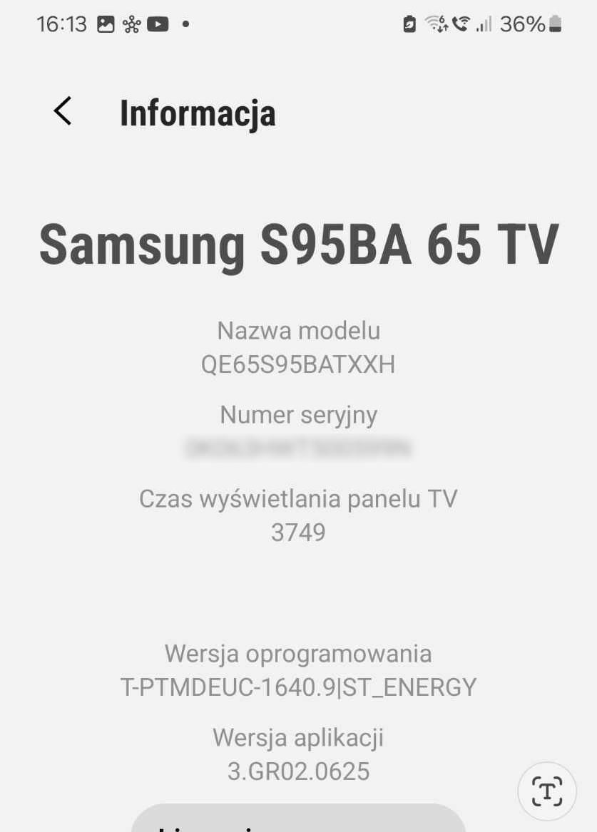 Samsung S95B 65 cali -