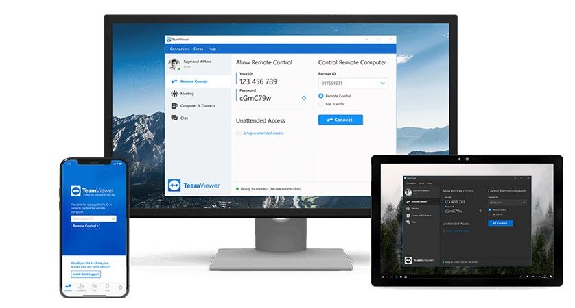 TeamViewer różne urządzenia