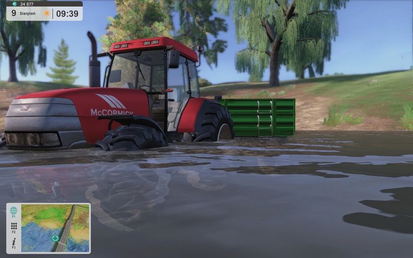 Polska Farma 2017 - traktor w rzece