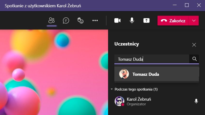 Microsoft Teams - dodaj użytkownika